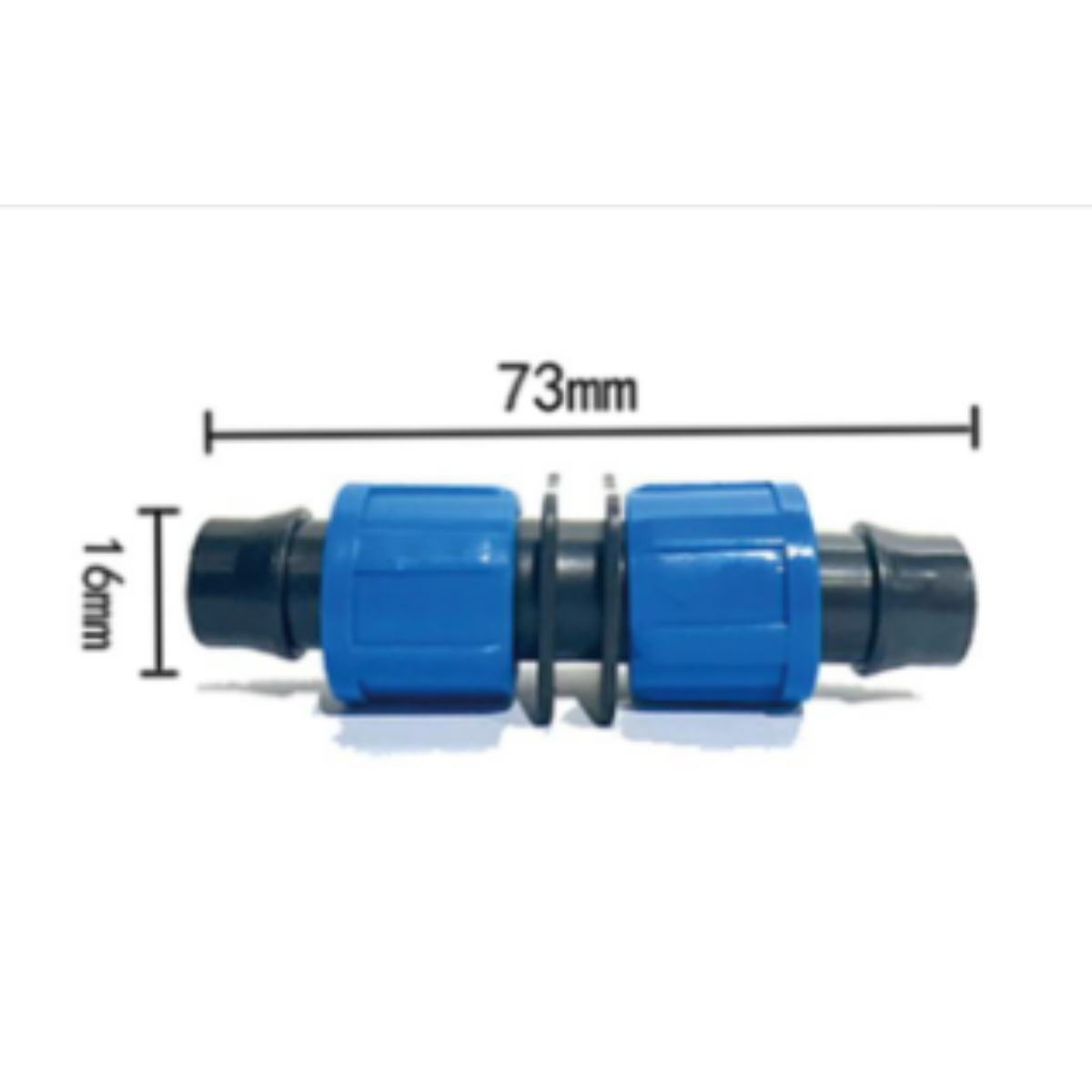 16mm Drip Tape Straight Connector (Lock Nut) / 16mm索姆直接