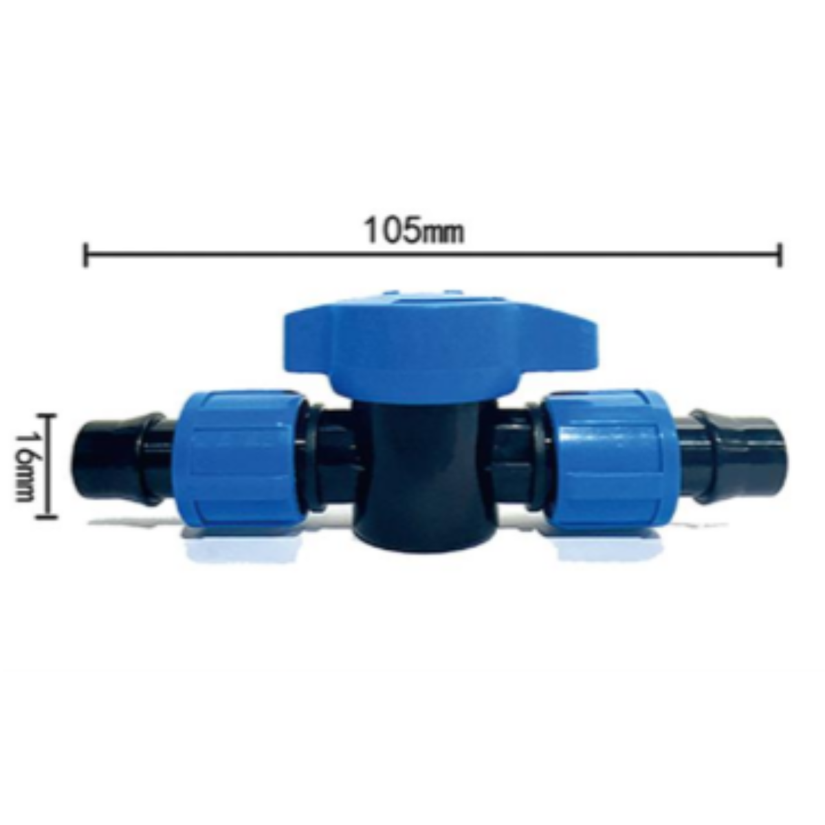 16mm Double Lock Nut Straight Valve / 16mm全新料双索姆直通阀 (Through Valve)