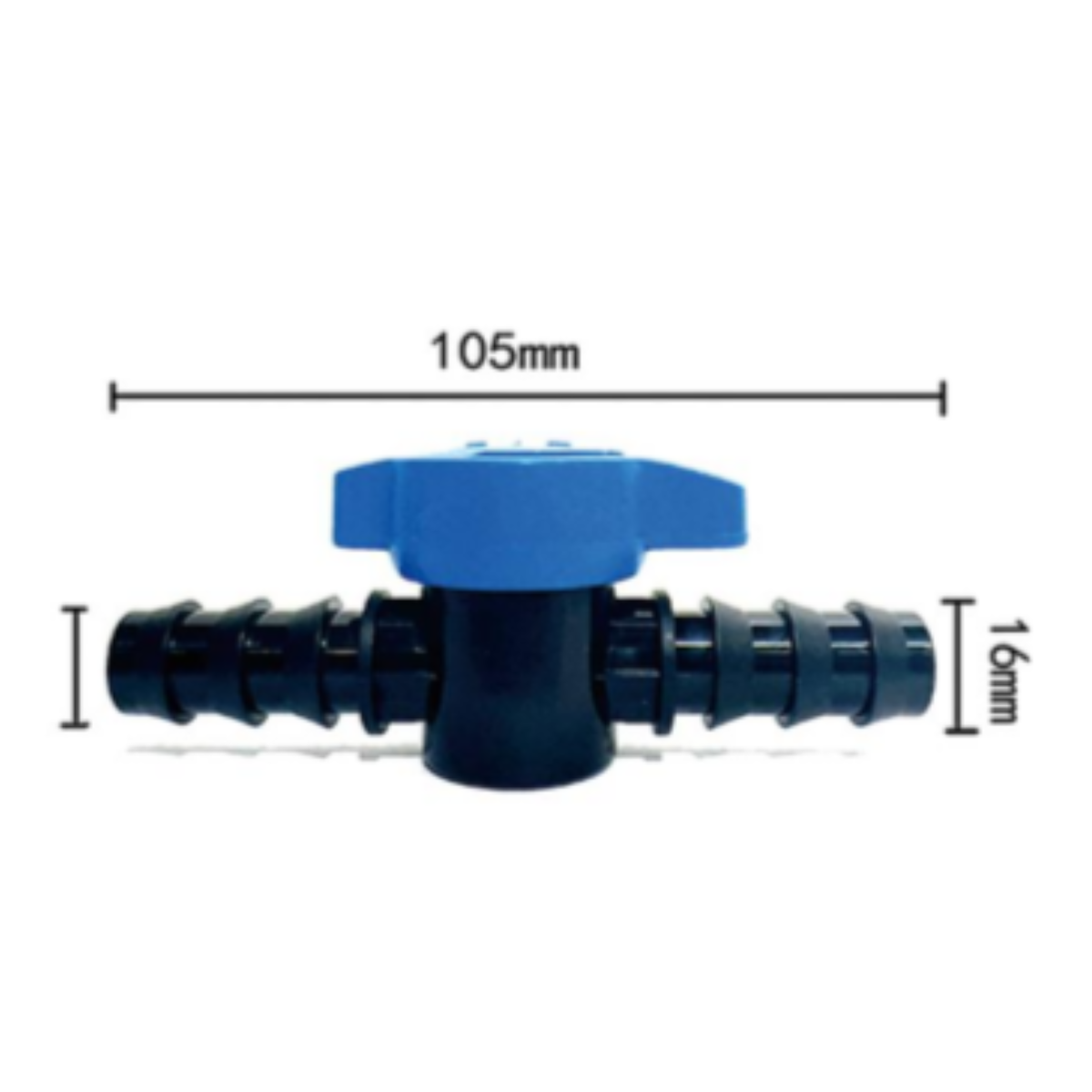 16mm Double Barbed Valve / 全新料承插直通阀 (Barb Valve)