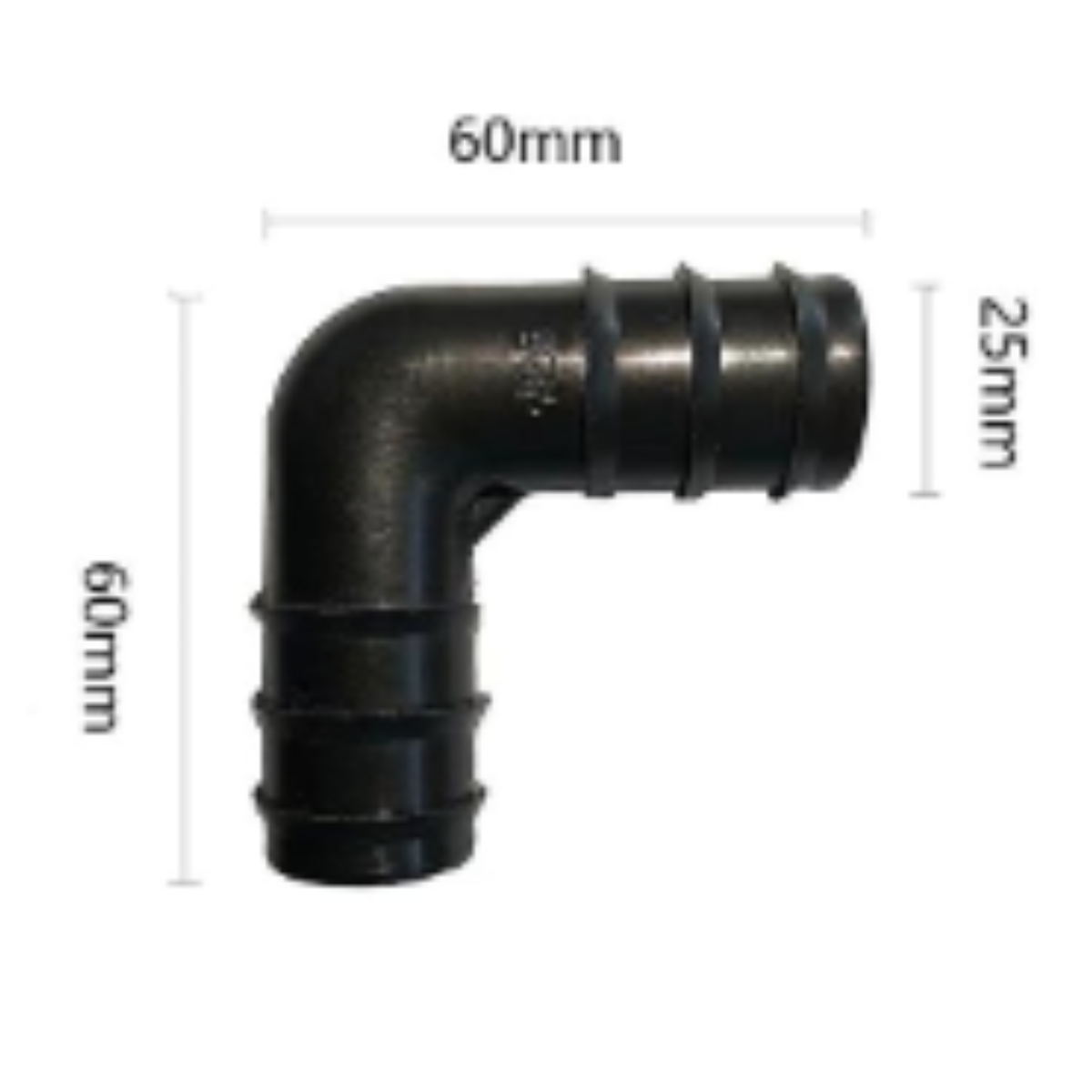 25mm Barbed Socket Elbow Connector (承插弯头 - pipe fittings) Drip Irrigation Fitting
