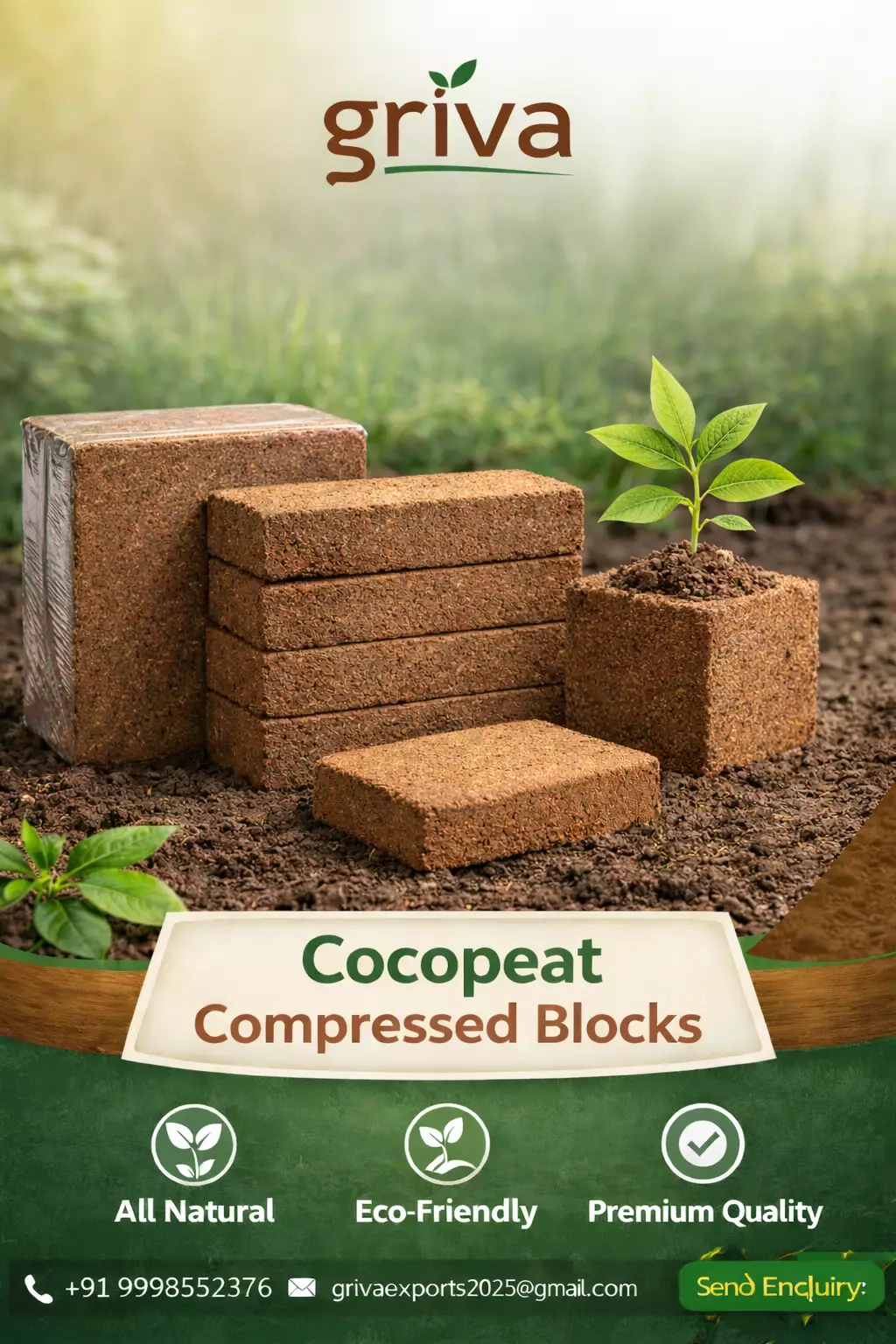 Premium Cocopeat Blocks (5kg)